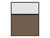 Portable and Acoustic Partition Hush Panel Configurable Cubicle Partition 5' x 6' W/ Window Mocha Woven Fabric Clear Fluted Window Black Trim