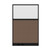 Configurable Acoustic Cubicle Partition Electric Hush Panel 4' x 6' W/Window Mocha Woven Fabric Clear Fluted Window Black Trim