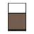 Configurable Acoustic Cubicle Partition Electric Hush Panel 4' x 6' W/Window Mocha Woven Fabric Frosted Window Black Trim