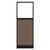 Configurable Acoustic Cubicle Partition Electric Hush Panel 2' x 6' W/Window Mocha Woven Fabric Clear Window Black Trim