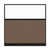 Configurable Acoustic Cubicle Partition Electric Hush Panel 6' x 6' W/Window Mocha Woven Fabric Clear Window Black Trim