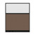 Configurable Acoustic Cubicle Partition Electric Hush Panel 5' x 6' W/Window Mocha Woven Fabric Clear Fluted Window Black Trim