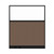 Configurable Acoustic Cubicle Partition Electric Hush Panel 5' x 6' W/Window Mocha Woven Fabric Frosted Window Black Trim