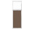 Portable and Acoustic Partition Hush Panel Configurable Cubicle Partition 2' x 6' W/ Window Mocha Woven Fabric Clear Window