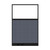 Configurable Acoustic Cubicle Partition Electric Hush Panel 4' x 6' W/Window Ocean Woven Fabric Frosted Window Black Trim