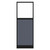 Configurable Acoustic Cubicle Partition Electric Hush Panel 2' x 6' W/Window Ocean Woven Fabric Frosted Window Black Trim