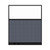 Configurable Acoustic Cubicle Partition Electric Hush Panel 5' x 6' W/Window Ocean Woven Fabric Clear Window Black Trim