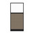 Configurable Acoustic Cubicle Partition Electric Hush Panel 3' x 6' W/Window Slate Woven Fabric Frosted Window Black Trim