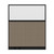 Configurable Acoustic Cubicle Partition Electric Hush Panel 5' x 6' W/Window Slate Woven Fabric Clear Fluted Window Black Trim