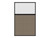 Portable and Acoustic Partition Hush Panel Configurable Cubicle Partition 3' x 6' W/ Window Slate Woven Fabric Clear Fluted Window Black Trim