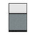 Configurable Acoustic Cubicle Partition Electric Hush Panel 4' x 6' W/Window Powder Blue Woven Fabric Clear Fluted Window Black Trim