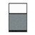 Configurable Acoustic Cubicle Partition Electric Hush Panel 4' x 6' W/Window Powder Blue Woven Fabric Frosted Window Black Trim