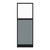 Configurable Acoustic Cubicle Partition Electric Hush Panel 2' x 6' W/Window Powder Blue Woven Fabric Clear Window Black Trim