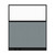 Configurable Acoustic Cubicle Partition Electric Hush Panel 5' x 6' W/Window Powder Blue Woven Fabric Frosted Window Black Trim