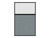 Portable and Acoustic Partition Hush Panel Configurable Cubicle Partition 4' x 6' W/ Window Powder Blue Woven Fabric Clear Fluted Window Black Trim