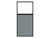 Portable and Acoustic Partition Hush Panel Configurable Cubicle Partition 3' x 6' W/ Window Powder Blue Woven Fabric Clear Window Black Trim