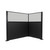 Acoustic Portable Partition Pre-Configured Hush Panel Electric Cubicle, L Shape 6' x 4' W/ Window Black Woven Fabric - Black Trim