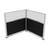Acoustic Portable Partition Pre-Configured Hush Panel Electric Cubicle, L Shape 6' x 6' W/ Window Black Woven Fabric - Silver Trim