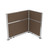 Acoustic Portable Partition Pre-Configured Hush Panel Electric Cubicle, L Shape 6' x 4' Mocha Woven Fabric - Silver Trim