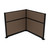 Acoustic Portable Partition Pre-Configured Hush Panel Electric Cubicle, L Shape 6' x 6' Mocha Woven Fabric - Black Trim