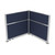 Acoustic Portable Partition Pre-Configured Hush Panel Electric Cubicle, L Shape 6' x 6' Navy Blue Woven Fabric - Silver Trim