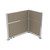 Acoustic Portable Partition Pre-Configured Hush Panel Electric Cubicle, L Shape 6' x 4' Warm Pebble Woven Fabric - Silver Trim