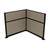 Acoustic Portable Partition Pre-Configured Hush Panel Electric Cubicle, L Shape 6' x 6' Warm Pebble Woven Fabric - Black Trim