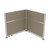 Acoustic Portable Partition Pre-Configured Hush Panel Electric Cubicle, L Shape 6' x 6' Warm Pebble Woven Fabric - Silver Trim
