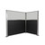 Acoustic Portable Partition Pre-Configured Hush Panel Cubicle, L Shape 6' x 4' L-Build w/ Window Black Woven Fabric - Silver Trim