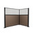 Acoustic Portable Partition Pre-Configured Hush Panel Cubicle, L Shape 6' x 4' W/ Window Mocha Woven Fabric - Black Trim