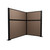 Acoustic Portable Partition Pre-Configured Hush Panel Cubicle, L Shape 6' x 4' Mocha Woven Fabric - Black Trim