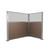 Acoustic Portable Partition Pre-Configured Hush Panel Cubicle, L Shape 6' x 4' L-Build w/ Window Mocha Woven Fabric - Silver Trim