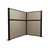 Acoustic Portable Partition Pre-Configured Hush Panel Cubicle, L Shape 6' x 4' Warm Pebble Woven Fabric - Black Trim
