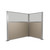 Acoustic Portable Partition Pre-Configured Hush Panel Cubicle, L Shape 6' x 4' L-Build w/ Window Warm Pebble Woven Fabric - Silver Trim