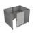 Hush Panel Electric Cubicle Sliding Door KIT, 6'h x 8'w x 6'd, Silver Trim, Frosted Poly, 6'h x 4'w Left Door, Woven Cloud Gray