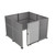 Hush Panel Electric Cubicle Sliding Door KIT, 6'h x 8'w x 8'd, Silver Trim, Frosted Poly, 6'h x 4'w Left Door, Woven Cloud Gray