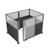 Hush Panel Cubicle Sliding Door KIT, 6'h x 8'w x 6'd, Silver Trim, Frosted Poly Window, Frosted Poly 6'h x 4'w Left Door, Woven Charcoal Gray