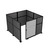 Hush Panel Cubicle Sliding Door KIT, 6'h x 8'w x 8'd, Matte Black Trim, Frosted Poly, 6'h x 4'w Left Door, Woven Charcoal Gray