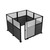 Hush Panel Cubicle Sliding Door KIT, 6'h x 8'w x 8'd, Matte Black Trim, Frosted Poly Window, Frosted Poly 6'h x 4'w Left Door, Woven Charcoal Gray