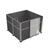 Hush Panel Cubicle Sliding Door KIT, 6'h x 8'w x 8'd, Silver Trim, Frosted Poly, 6'h x 4'w Right Door, Woven Charcoal Gray
