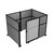 Hush Panel Cubicle Sliding Door KIT, 6'h x 8'w x 6'd, Matte Black Trim, Frosted Poly, 6'h x 4'w Left Door, Woven Cloud Gray