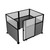 Hush Panel Cubicle Sliding Door KIT, 6'h x 8'w x 6'd, Matte Black Trim, Frosted Poly Window, Frosted Poly 6'h x 4'w Left Door, Woven Cloud Gray