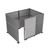 Hush Panel Cubicle Sliding Door KIT, 6'h x 8'w x 6'd, Silver Trim, Frosted Poly, 6'h x 4'w Left Door, Woven Cloud Gray