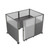 Hush Panel Cubicle Sliding Door KIT, 6'h x 8'w x 6'd, Silver Trim, Frosted Poly Window, Frosted Poly 6'h x 4'w Left Door, Woven Cloud Gray