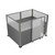Hush Panel Cubicle Sliding Door KIT, 6'h x 8'w x 6'd, Silver Trim, Frosted Poly Window, Frosted Poly 6'h x 4'w Right Door, Woven Cloud Gray