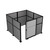 Hush Panel Cubicle Sliding Door KIT, 6'h x 8'w x 8'd, Matte Black Trim, Frosted Poly, 6'h x 4'w Left Door, Woven Cloud Gray