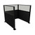 Portable Partition Wall Pre-Configured Hush Panel Electric Cubicle, U Shape 6' x 6' W/ Window Black Woven Fabric - Black Trim