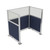 Portable Partition Wall Pre-Configured Hush Panel Electric Cubicle, U Shape 6' x 4' W/ Window Navy Blue Woven Fabric - Silver Trim