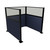 Portable Partition Wall Pre-Configured Hush Panel Electric Cubicle, U Shape 6' x 6' W/ Window Navy Blue Woven Fabric - Black Trim