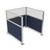 Portable Partition Wall Pre-Configured Hush Panel Electric Cubicle, U Shape 6' x 6' W/ Window Navy Blue Woven Fabric - Silver Trim
